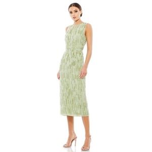 MAC DUGGAL 93597 Green Sleeveless Embellished Dress Size 12 MSRP $298